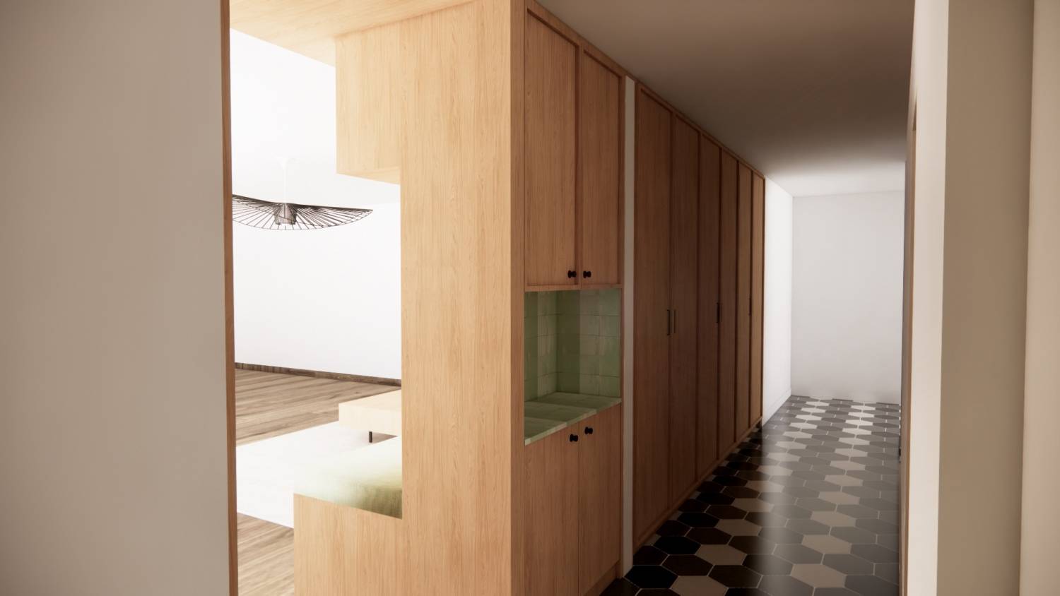Project DFR - Custom corridor furniture - Studio Flodeau © Florence Deau