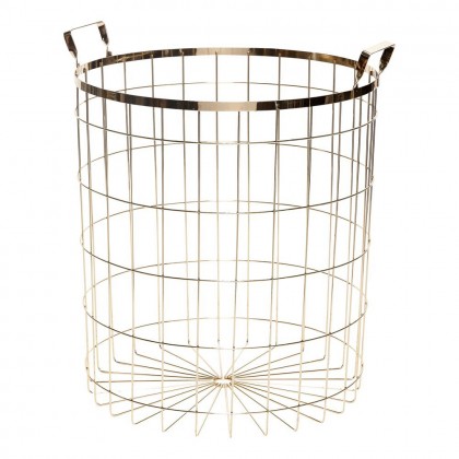 Basket with Gold Handles by Hübsch