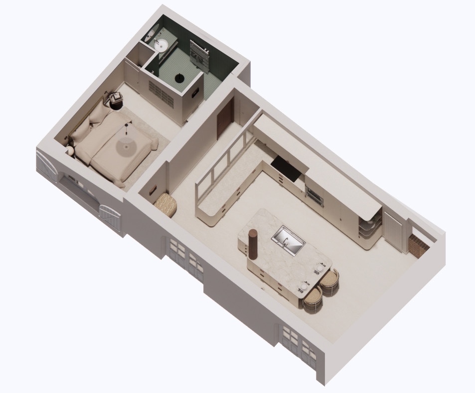 Project BNT - Axonometric projection -©Studio Flodeau