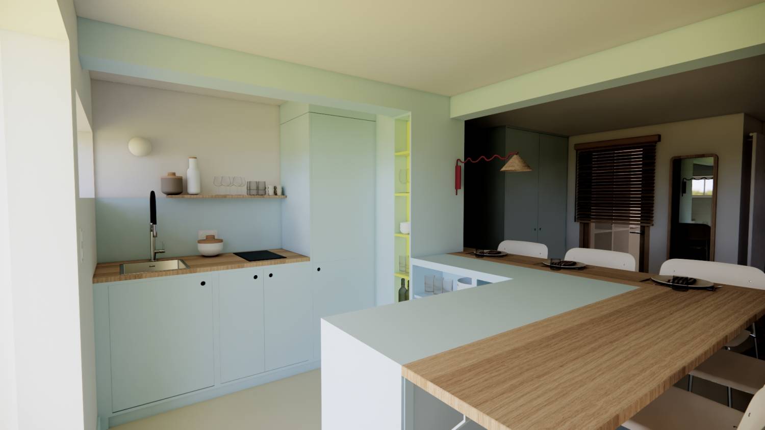 Project CHL - Open kitchen design © Studio Flodeau