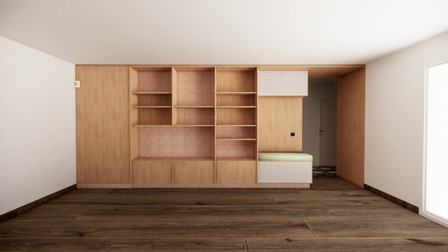 Project DFR - Version 1 - Custom living room furniture without decoration © Studio Flodeau