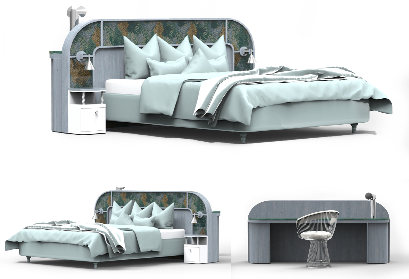 Master bedroom bed - Custom Furniture ©Flodeau